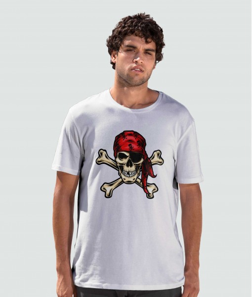 Мъжка тениска с щампа Готика Pirate skull and crossbones